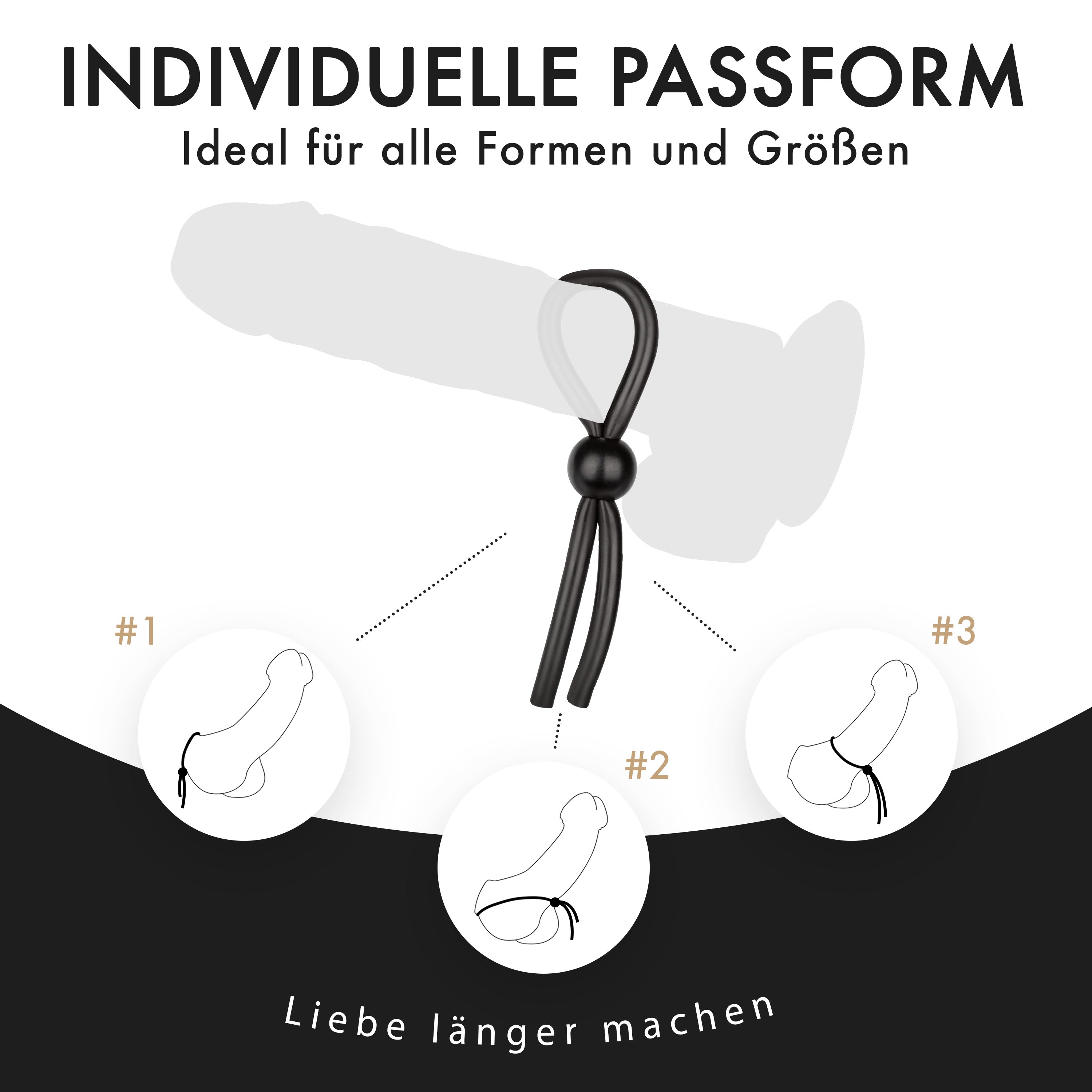 liebesfreunde® Cockring Set für Männer - Silikon Penisring Hodenring & Penisschlaufe - Sexspielzeug für Paare zur Potenzsteigerung
