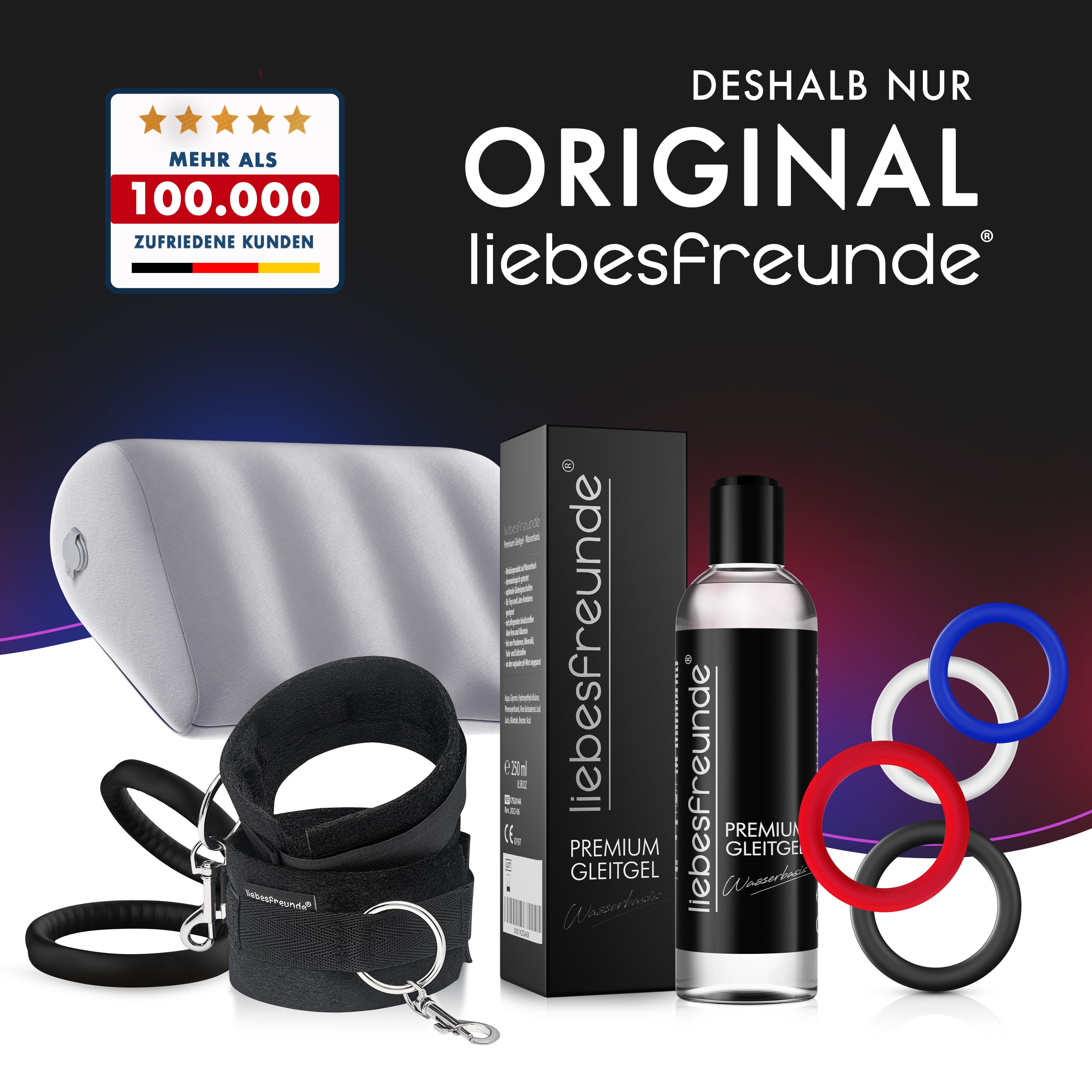 liebesfreunde® Sexkissen für Paare aufblasbar - Sex Kissen mit Bezug I Keilkissen Lendenkissen, hellgrau