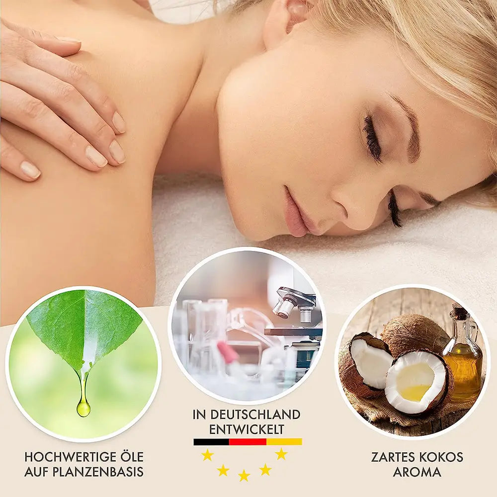 liebesfreunde® Erotik Massageöl Kokos zur Entspannung – Erotisches Massage Öl, 150 ml