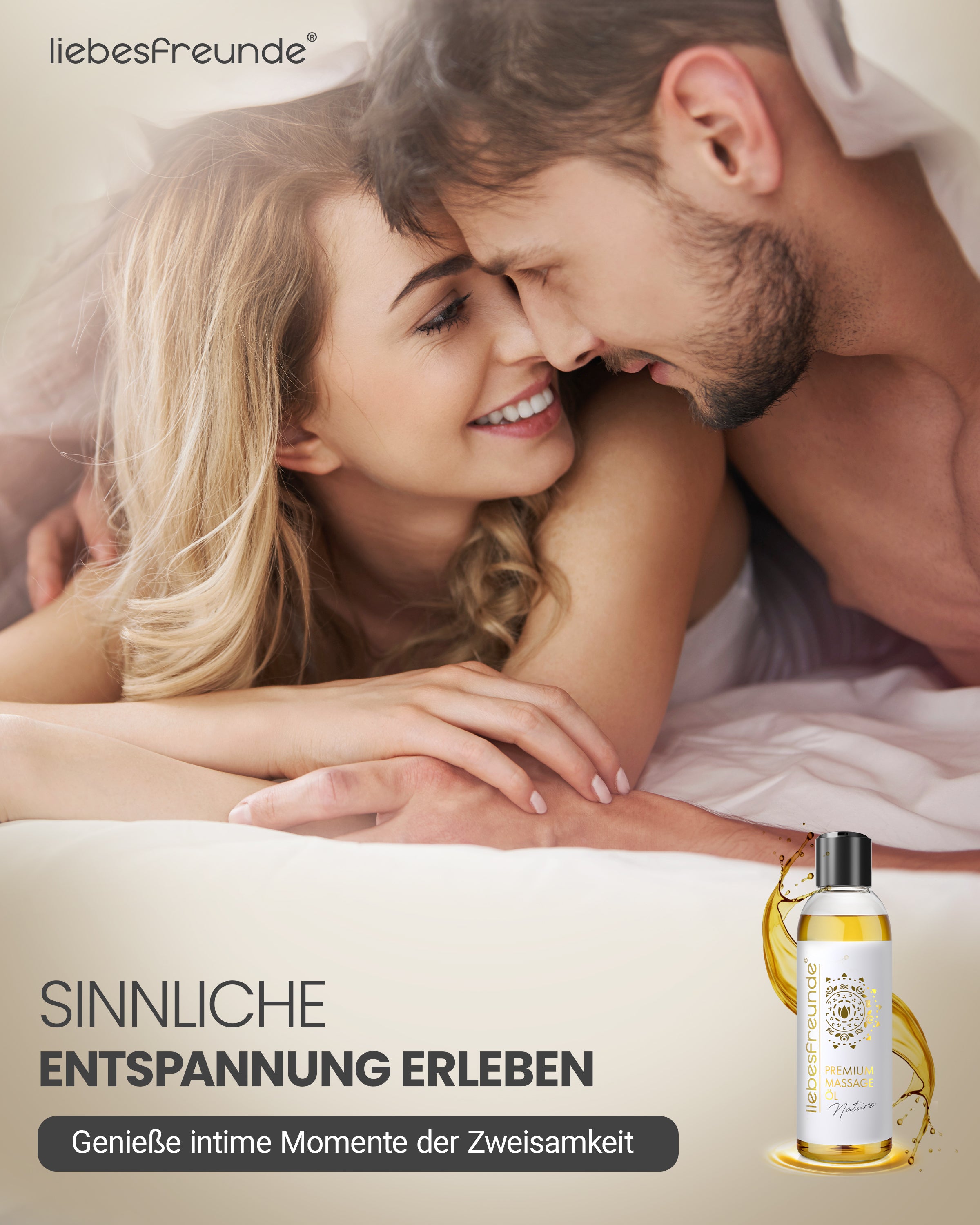 liebesfreunde® Massageöl Nature - Sinnliches Massage Öl zur Entspannung für Paare, 150 ml