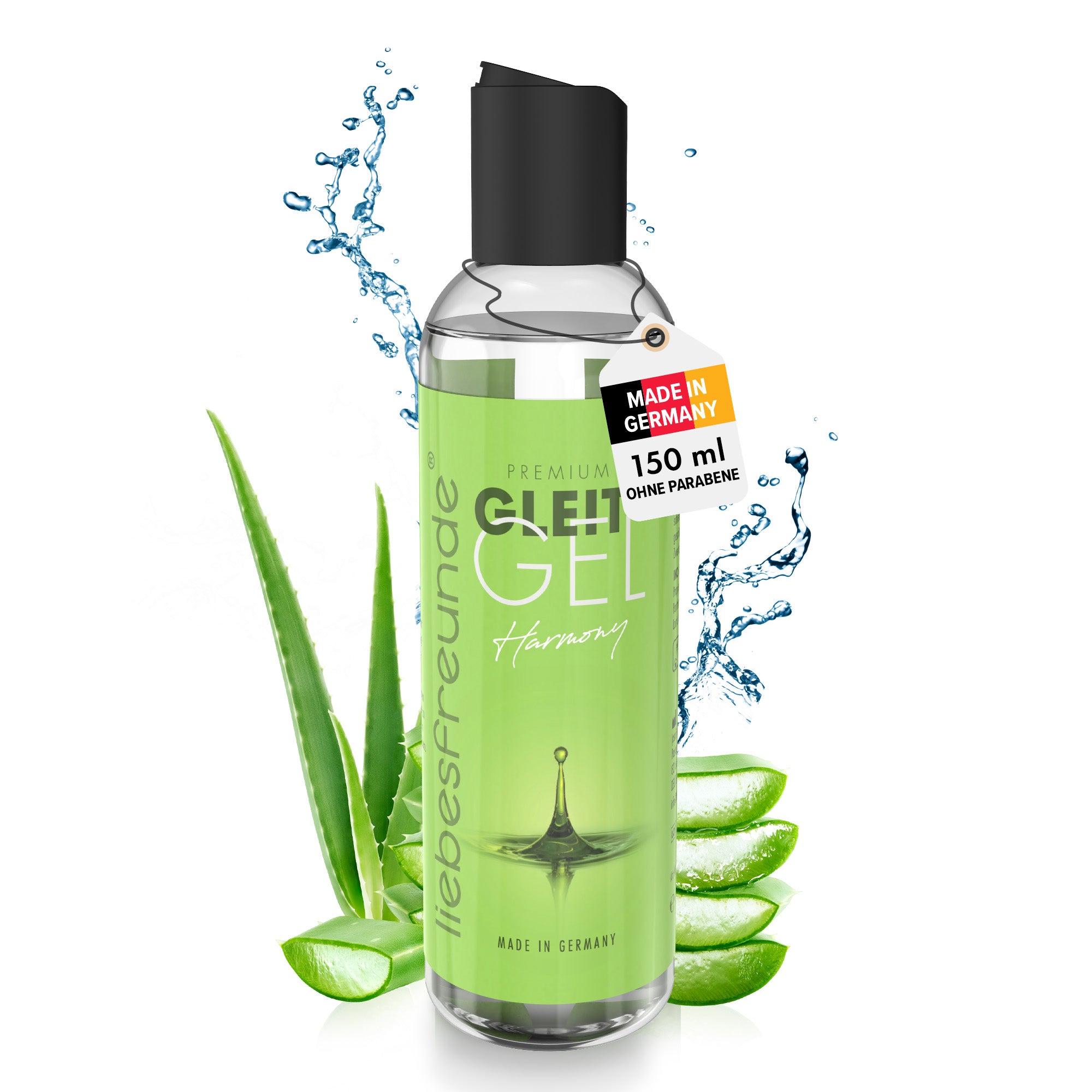 Liebesfreunde Gleitgel Harmony mit pflegende Aloe Vera - Wasserbasis, 150 ml