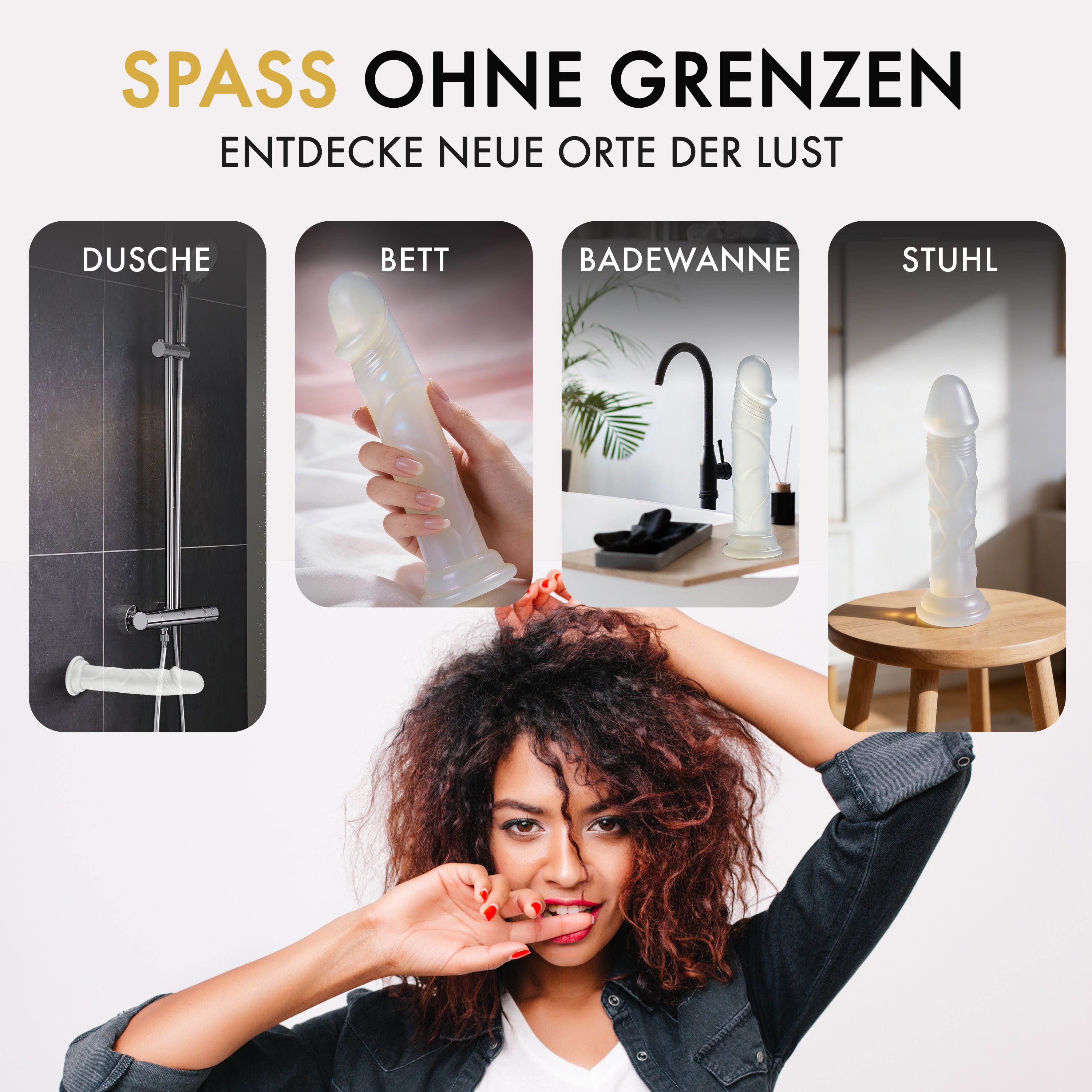 Liebesfreunde Real Touch Dildo 'Pure Lover', opalweiß