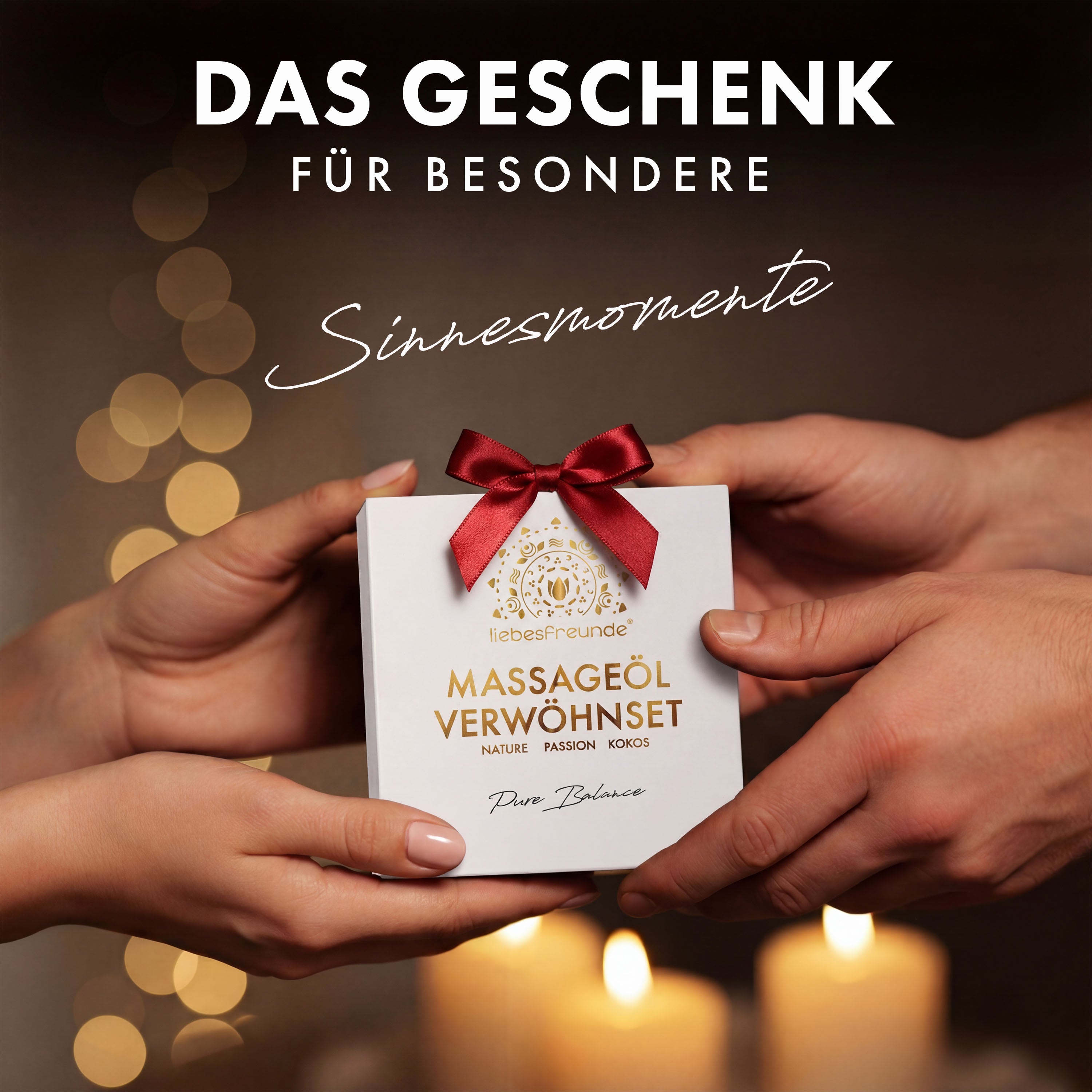 Liebesfreunde Massageöl Geschenkset Pure Balance, 3 x 50 ml