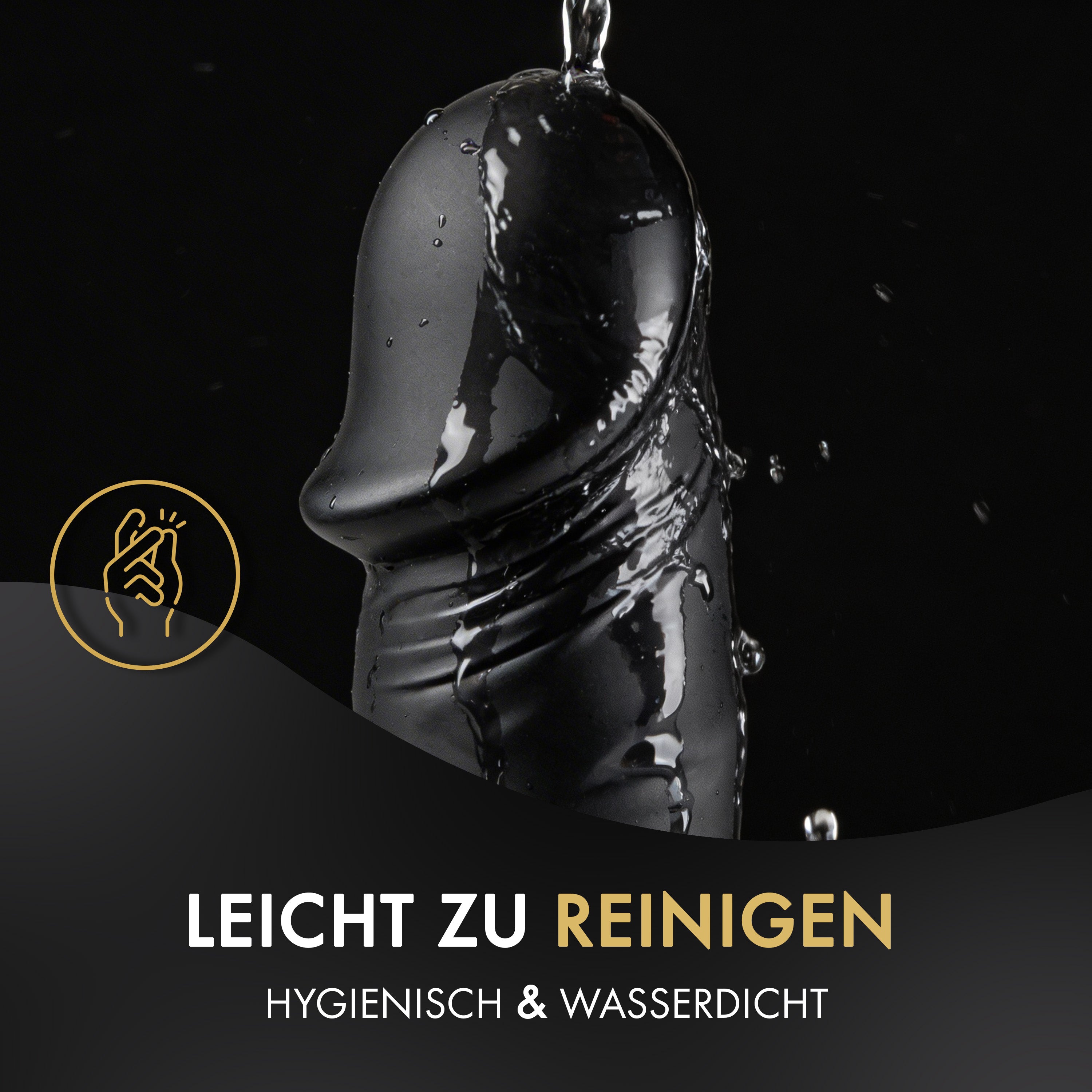 Liebesfreunde Real Touch Dildo 'Pure Lover', schwarz