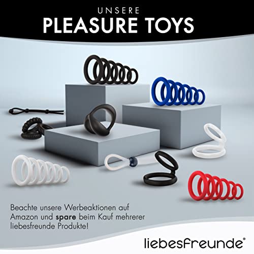 liebesfreunde® Silikon Penisringe Sex Spielzeug für Männer - Cockring Sexspielzeug für den Mann (blau)