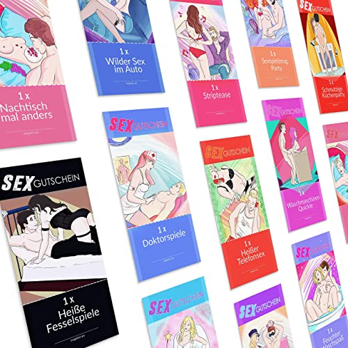 Sex Gutscheine für Mann und Frau - Lustige Sex Karten für Paare mit Sex-Stellungen - DAS Jahrestag Geschenk für ihn - Witzige Sex Spiel Ideen