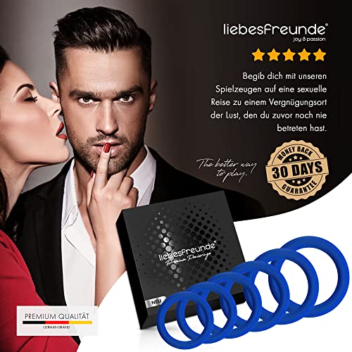 liebesfreunde® Silikon Penisringe Sex Spielzeug für Männer - Cockring Sexspielzeug für den Mann (blau)